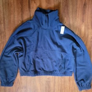 Old Navy | Micro Fleece Cropped Pullover | Volcanic Glass | Size L | NWOT